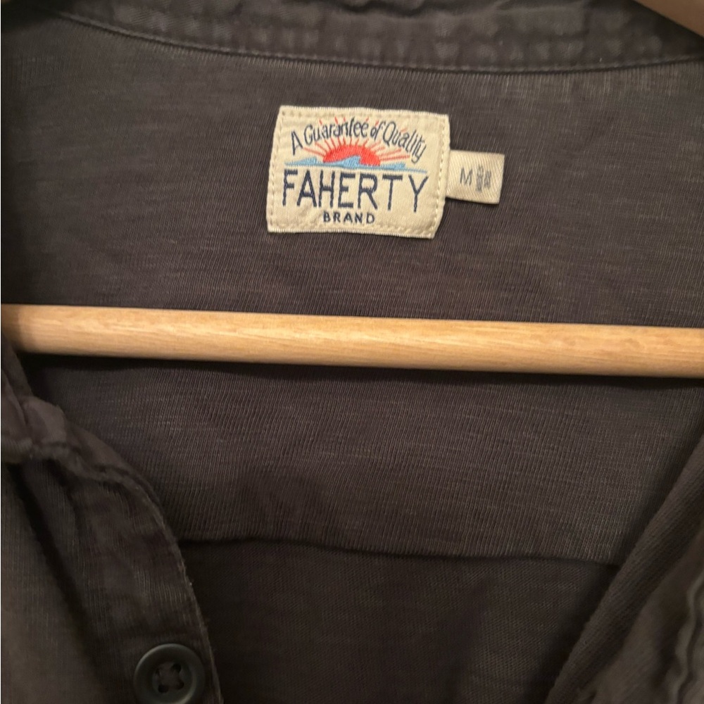 Faherty Charcoal Button-Up Shirt - Picture 2 of 4